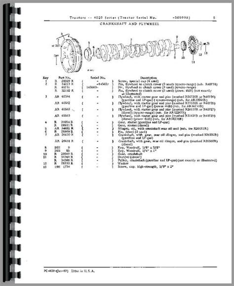 john deere 4020 parts manual